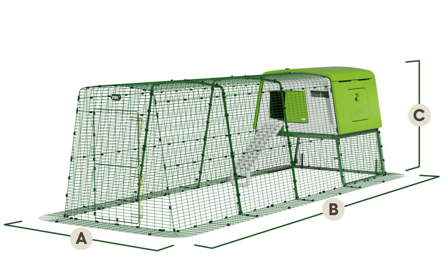 eglu cube with 4m run dimensions