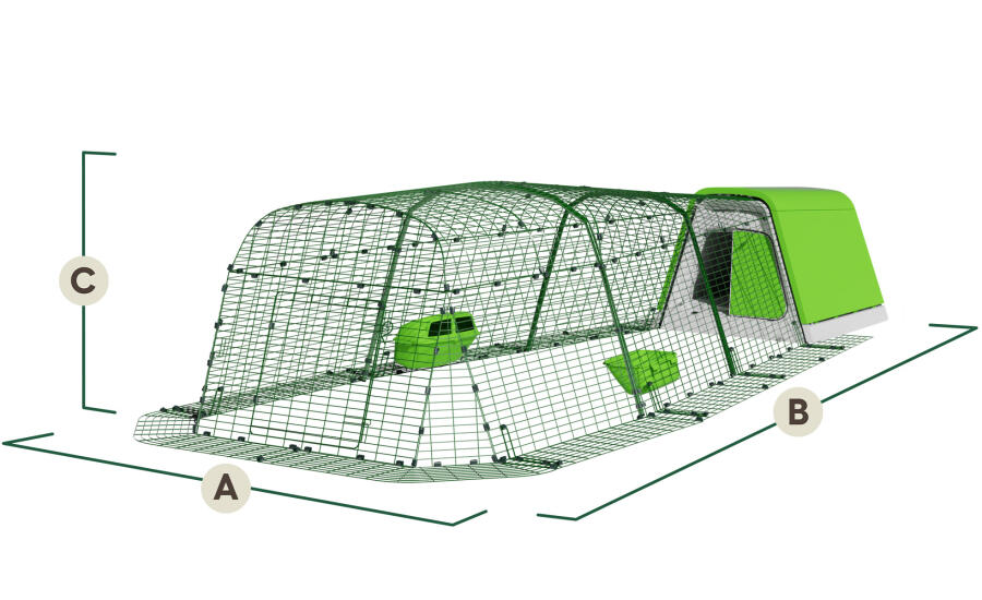 eglu go chicken coop with 3m run dimensions