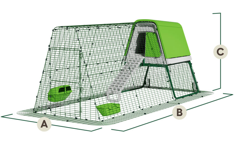 eglu go up chicken coop with 3m run dimensions
