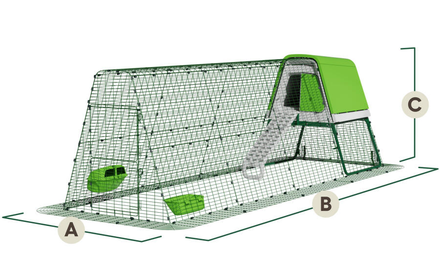 eglu go up chicken coop with 4m run dimensions