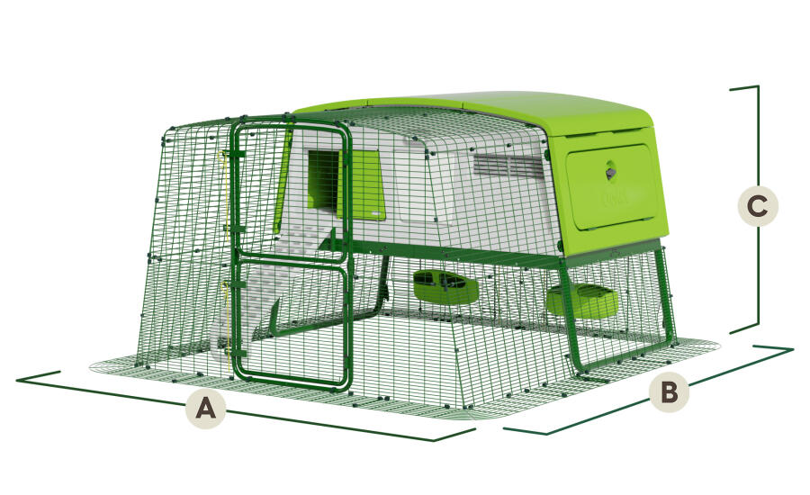 eglu pro chicken coop with 2m run dimensions
