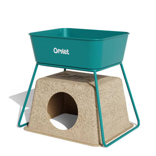 Sand bath with compostable hide for hamsters and gerbils
