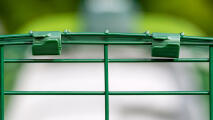detail of mesh and clips of the eglu go up chicken coop run