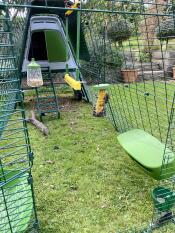 The Chicken Swing deployed in the Eglu Go Up with 1m extension.